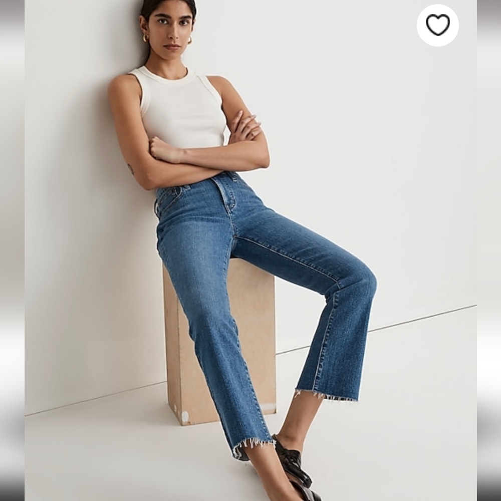 Madewell - Mid Rise Kick Out Crops - Raw Hem Edition - NWT - Size 26 - Picture 3 of 13